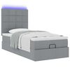 vidaXL Lit ottoman avec matelas et LED Gris clair 80x200cm tissu