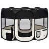 vidaXL Parc pliable pour chien avec sac de transport Noir 110x110x58cm