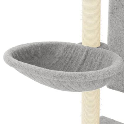 vidaXL Arbre à chat avec griffoirs en sisal gris clair 130,5 cm