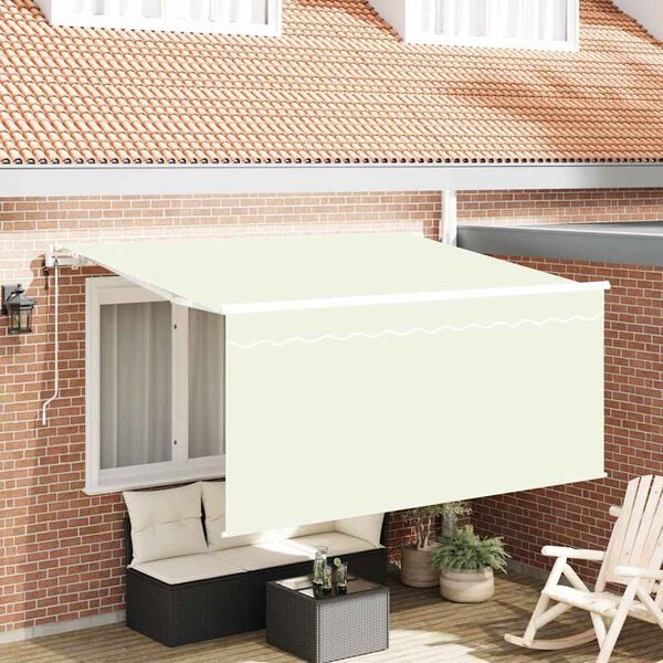 vidaXL Auvent R&eacute;tractable Cr&egrave;me 300 x 200 cm Polyester et Aluminium