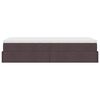 vidaXL Cadre de lit ottoman avec matelas marron foncé 80x200 cm tissu
