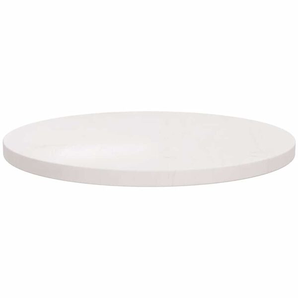 vidaXL Dessus de table Blanc &Oslash;50x2,5 cm Bois de pin massif