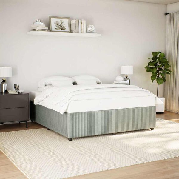 vidaXL Cadre de lit sans matelas gris clair 180x200 cm velours