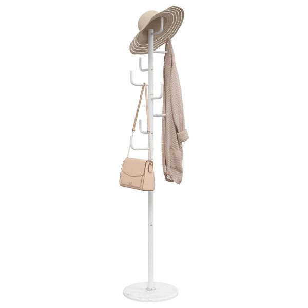 vidaXL Porte-manteau blanc 183 cm fer enduit de poudre
