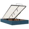 vidaXL Cadre de lit ottoman avec matelas bleu fonc&eacute; 120x200 cm velours