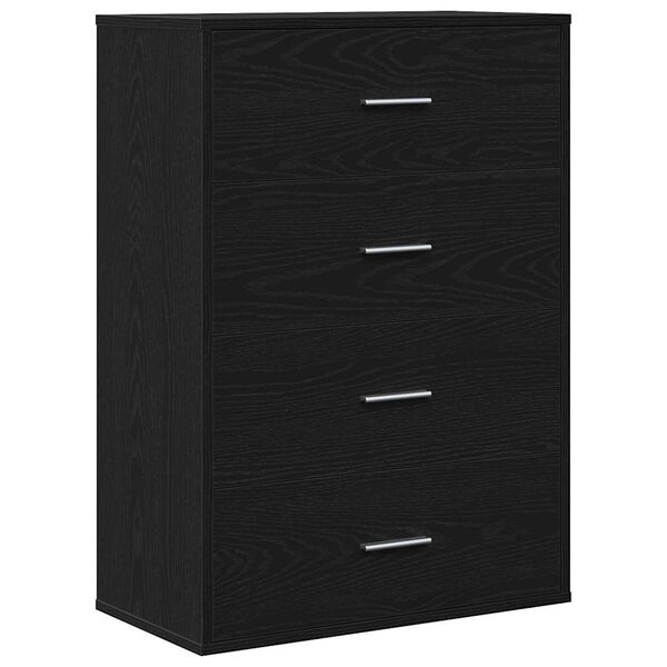 vidaXL Buffet avec tiroir Ch&ecirc;ne noir 60 x 31 x 84 cm Bois d'ing&eacute;nierie