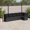 vidaXL Salon de jardin 6 pcs avec coussins noir r&eacute;sine tress&eacute;e