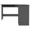 vidaXL Bureau d'angle en forme de L Gris 120x140x75cm bois ing&eacute;nierie