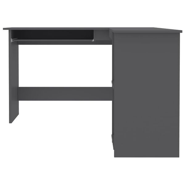 vidaXL Bureau d'angle en forme de L Gris 120x140x75cm bois ing&eacute;nierie