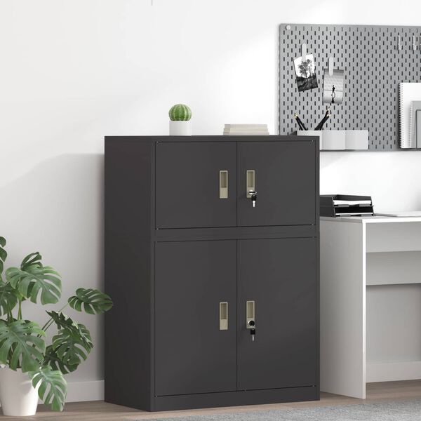 vidaXL Armoire de rangement Noir 80 x 40 x 40 cm Acier