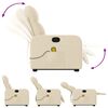 vidaXL Fauteuil inclinable de massage Cr&egrave;me Tissu