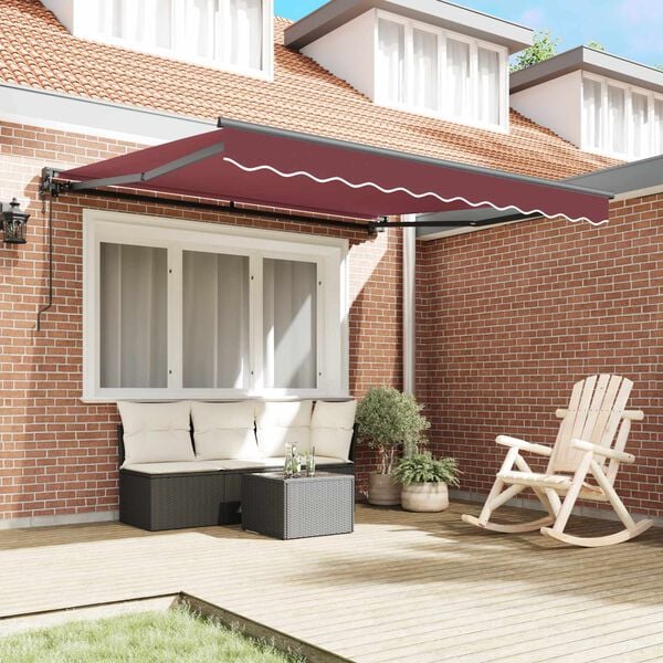 vidaXL Auvent R&eacute;tractable Bordeaux 300 x 250 cm Aluminium et Tissu
