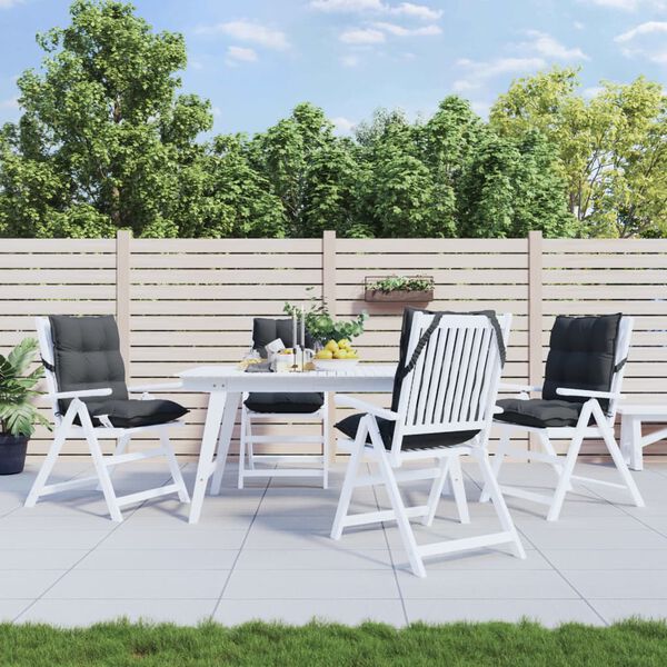 vidaXL Coussins de chaise &agrave; dossier bas lot de 4 anthracite