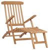vidaXL Chaises longues de jardin et repose-pied et table Bois de teck