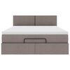 vidaXL Lit ottoman avec matelas taupe 140x190 cm tissu