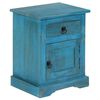vidaXL Table de chevet Bois de manguier massif 40x30x50 cm Bleu