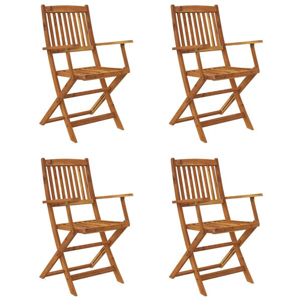 vidaXL Ensemble &agrave; manger de jardin pliable 5 pcs Bois d'acacia solide