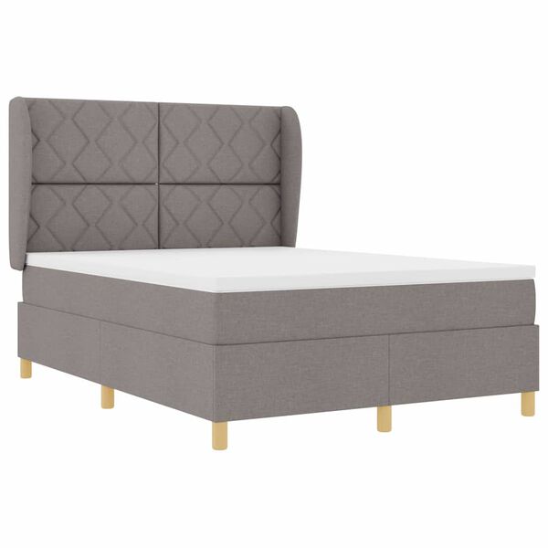 vidaXL Lit &agrave; ressorts avec matelas gris fonc&eacute; 90x190 cm Taupe tissu