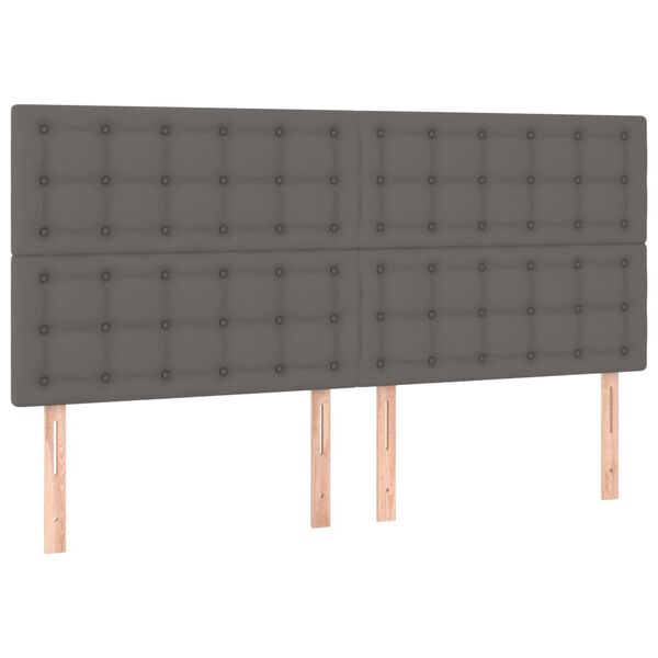 vidaXL Tête de lit Gris 160x5x118/128 cm Similicuir