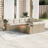 vidaXL Salon de jardin avec coussins 9 pcs beige r&eacute;sine tress&eacute;e