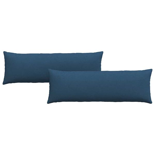 vidaXL Coussins de canap&eacute; 2 pcs Bleu 120 x 40 cm tissu