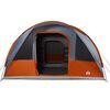 vidaXL Tente familiale tunnel 7 personnes gris et orange imperméable