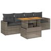vidaXL Salon de jardin 5 pcs avec coussins gris r&eacute;sine tress&eacute;e