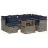 vidaXL Ensemble de canap&eacute; de jardin 8 pcs avec coussins gris r&eacute;sine tress&eacute;e