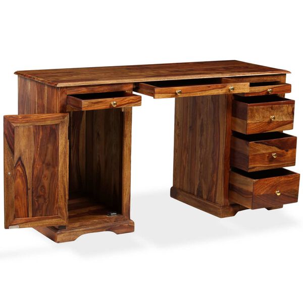 vidaXL Bureau sur pied Bois massif 140x50x76 cm