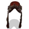 vidaXL Selle, bridon et col de poitrine Cuir v&eacute;ritable 16 po Marron