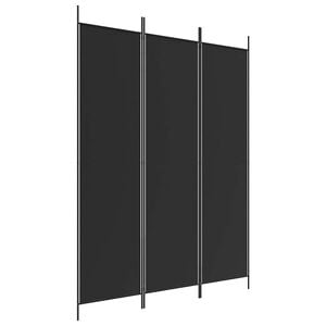 vidaXL Cloison de s&eacute;paration 3 panneaux Noir 150x200 cm Tissu