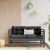 vidaXL Canap&eacute;s d'angle de jardin 2 pcs gris bois de pin massif