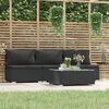 vidaXL Salon de jardin 4 pcs avec coussins Noir Résine tressée