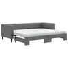 vidaXL Lit de jour avec gigogne et matelas gris fonc&eacute; 80x200 cm tissu