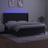 vidaXL Sommier &agrave; lattes de lit matelas et LED Noir 180x200 cm Velours