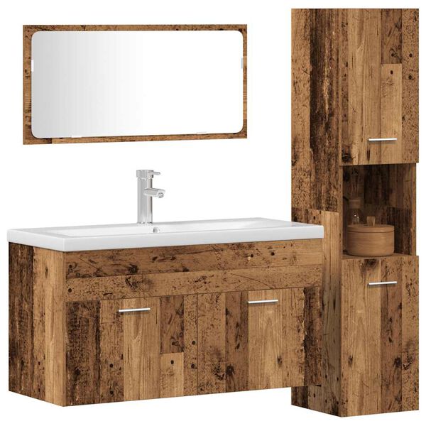 vidaXL Ensemble de meubles salle de bain 3 pcs bois d'ing&eacute;nierie