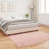 vidaXL Tapis en fausse Tafalla Rose 120 x 120 cm Polyester