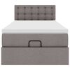 vidaXL Cadre de lit ottoman avec matelas taupe 90x190 cm tissu