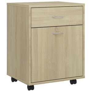 vidaXL Armoire &agrave; roulettes Ch&ecirc;ne sonoma 45x38x54 cm Bois d&rsquo;ing&eacute;nierie