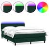 vidaXL Sommier &agrave; lattes de lit et matelas et LED vert fonc&eacute; 160x210cm velours