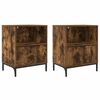 vidaXL Cabinet de chevet 2 pc Ch&ecirc;ne fum&eacute; 49 x 36 x 61 cm