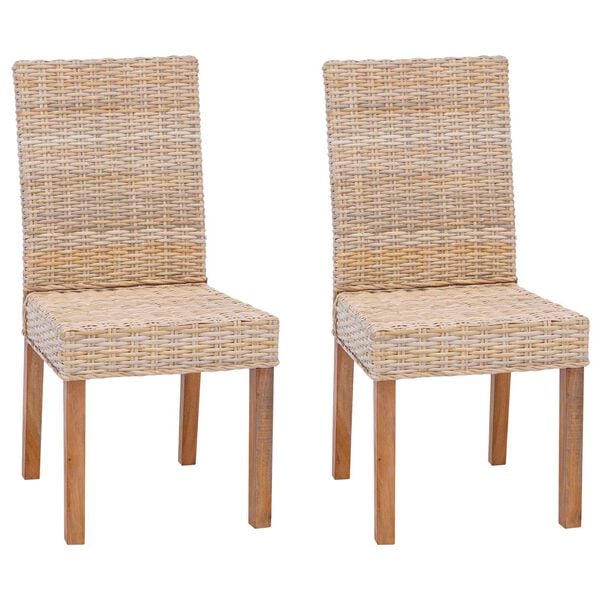 vidaXL Chaise de salle à manger 2 pcs Naturel 45 x 54 x 93 cm