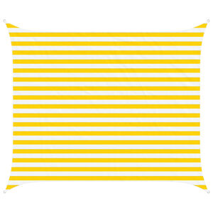 vidaXL Voile d'ombre Jaune et blanc 2,5 x 3 m 100 % polyester Oxford