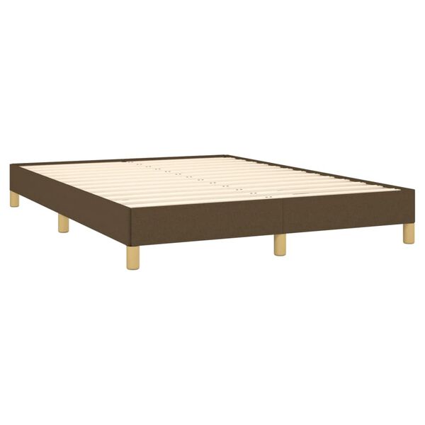 vidaXL Cadre de lit sans matelas marron foncé 140x190 cm tissu