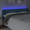 vidaXL Tête de lit à LED Bleu foncé 203x16x78/88 cm Velours