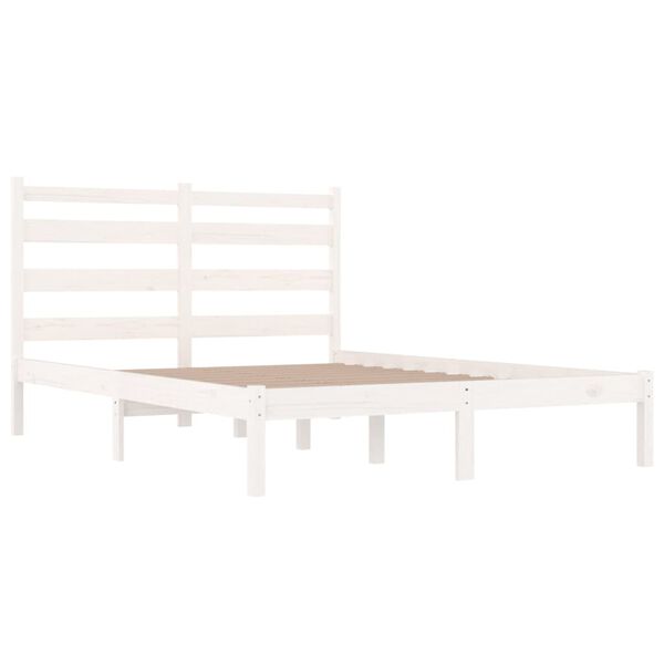 vidaXL Cadre de lit sans matelas blanc bois de pin massif