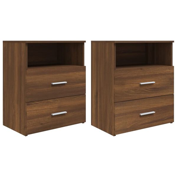 vidaXL Tables de chevet 2 pcs Chêne marron 50x32x60 cm