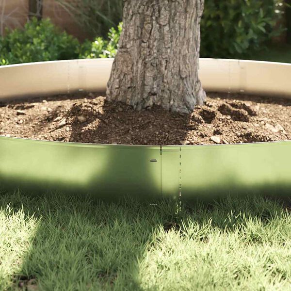 vidaXL Bordures de pelouse 5 pcs Argent&eacute; 100 x 25 x 0,07 cm