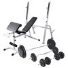 vidaXL Banc d'entra&icirc;nement avec support de poids jeu d'halt&egrave;res 90 kg