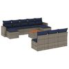 vidaXL Ensemble de canap&eacute; de jardin 11 pcs avec coussins gris r&eacute;sine tress&eacute;e
